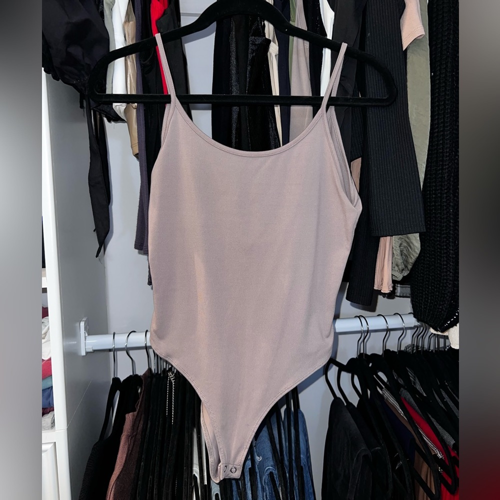 Scoop back spaghetti strap bodysuit